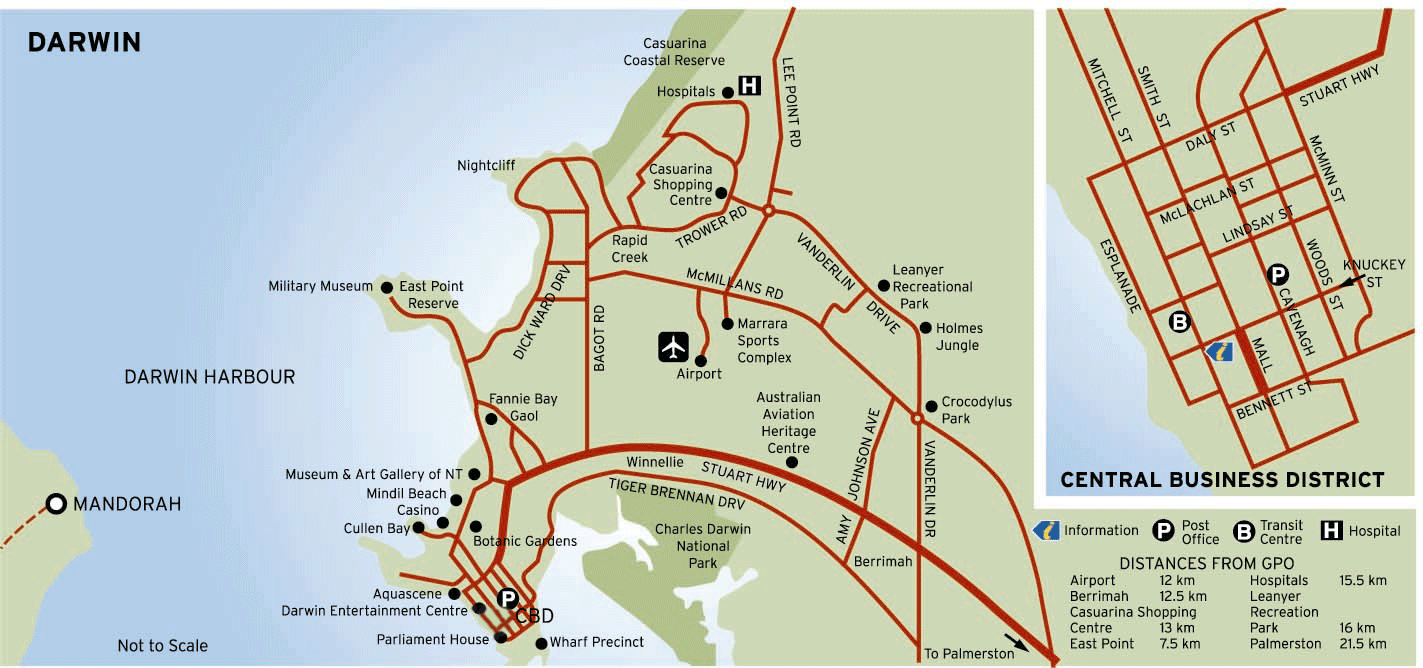 Map of Darwin Northern Territory Australia