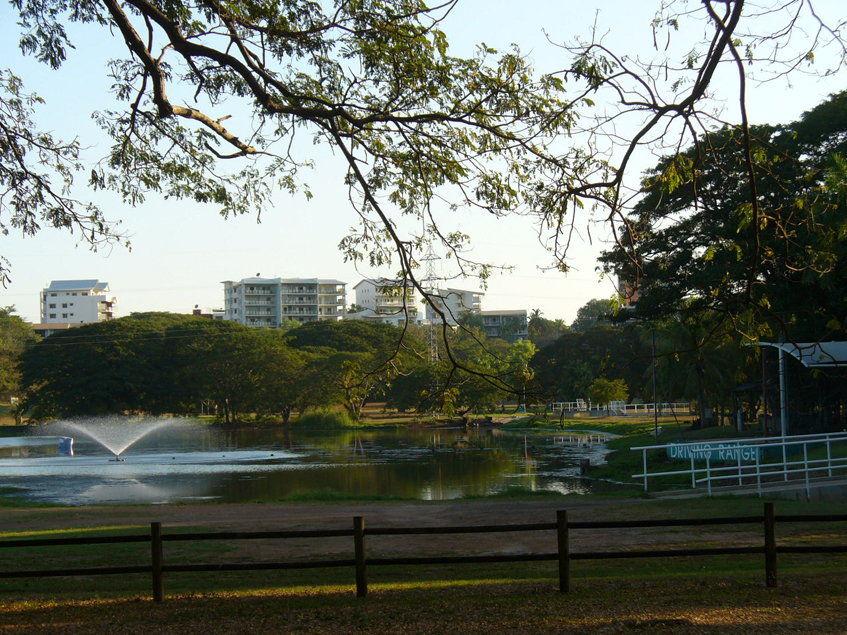 Darwin city in NT Australia a view from Gardens Park Public Golf Course.