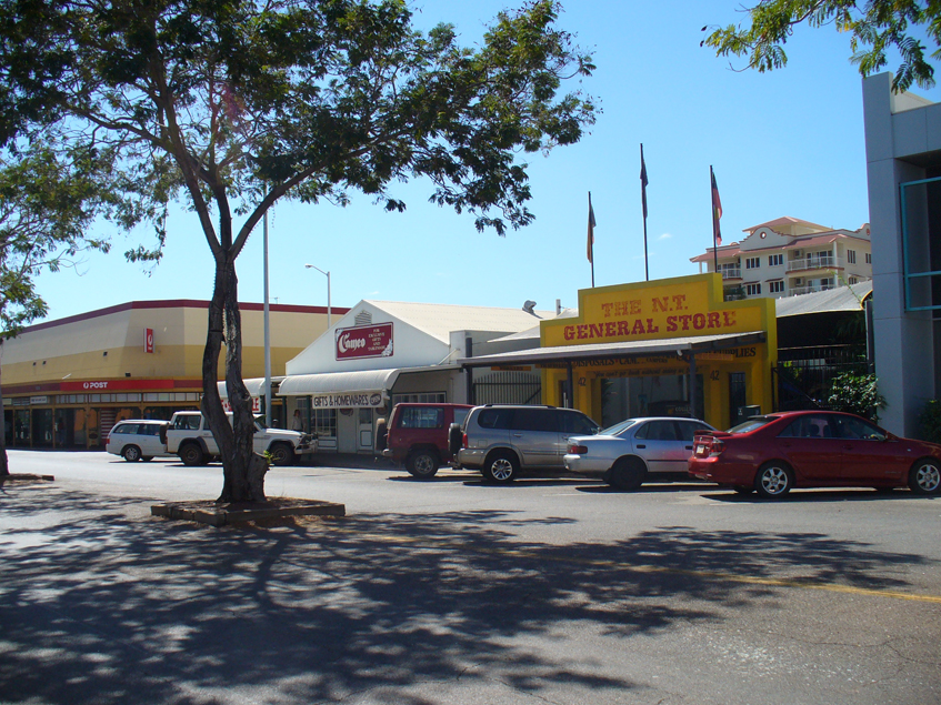 Darwin GPO at the left of this photo in Cavenagh Steet Darwin Australia