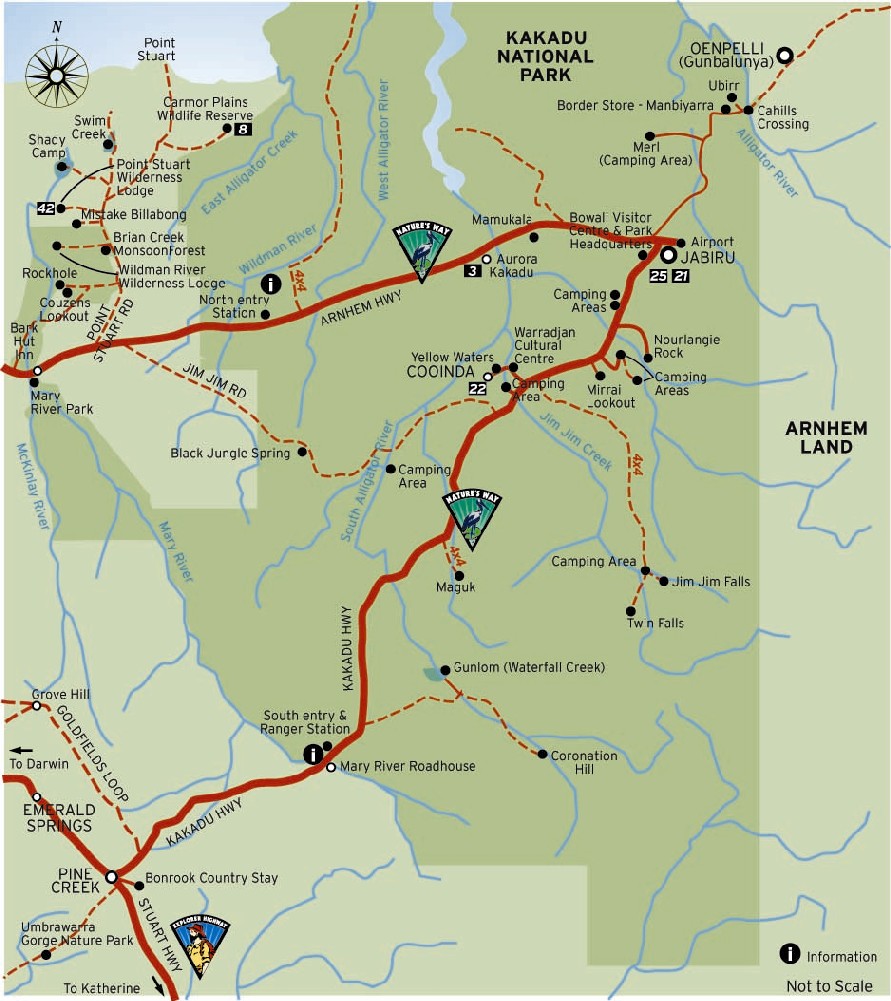 Map of Kakadu national park australia